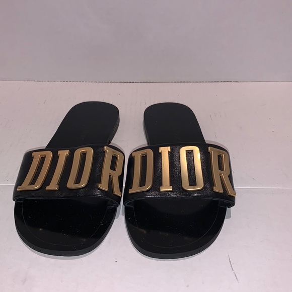 Leather fashion slides - Picture 2 of 8